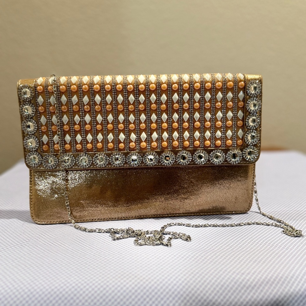 Beige Pearl Sasha Shell Print Long Tote Bag